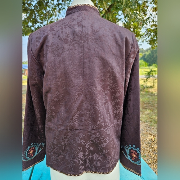 Coldwater Creek Brown Venice Embroidered Jacket - Picture 8 of 14